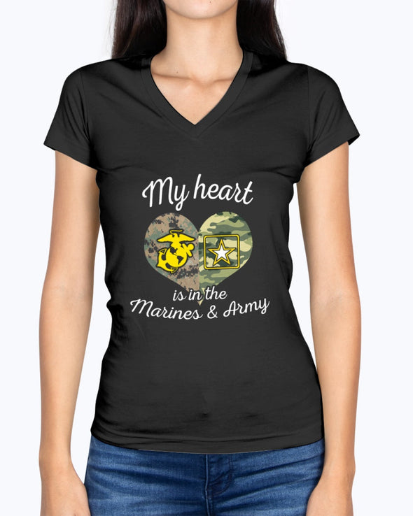 Proud Marine Army Mom My Heart T-shirts - MotherProud