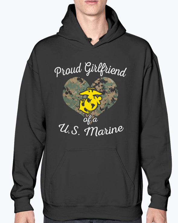 Proud Marine Girlfriend Heart T-shirts - MotherProud