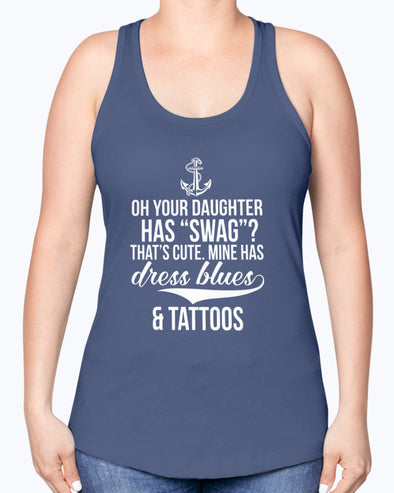 Navy Mom Daughter Dress Blues Tattoos T-shirts - MotherProud