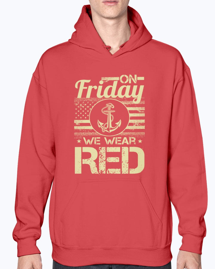 On Friday We Wear RED Navy Mom Parents T-shirts - MotherProud
