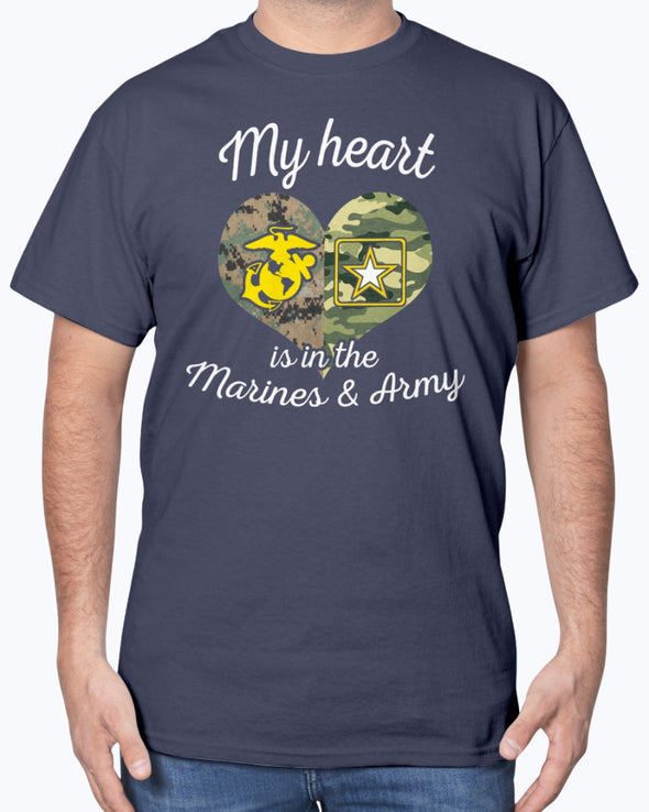 Proud Marine Army Mom My Heart T-shirts - MotherProud