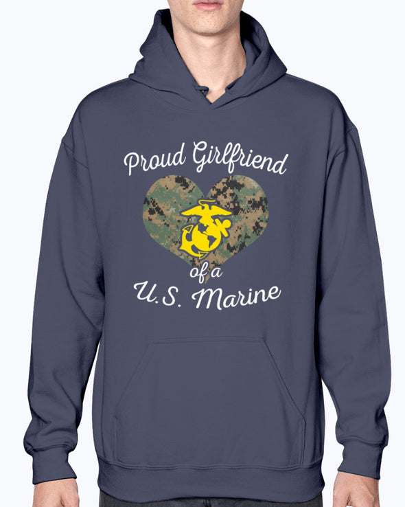 Proud Marine Girlfriend Heart T-shirts - MotherProud