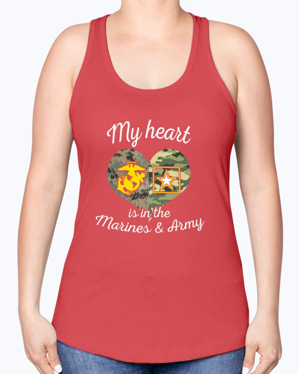 Proud Marine Army Mom My Heart T-shirts - MotherProud