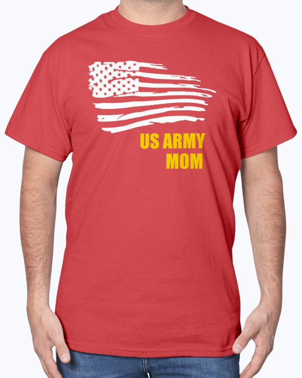 Proud Army Mom Flying Flag T-shirts - MotherProud