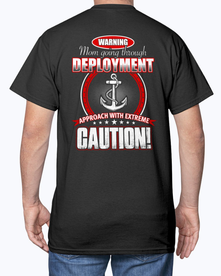 Navy Mom Approach with Caution T-shirts - MotherProud