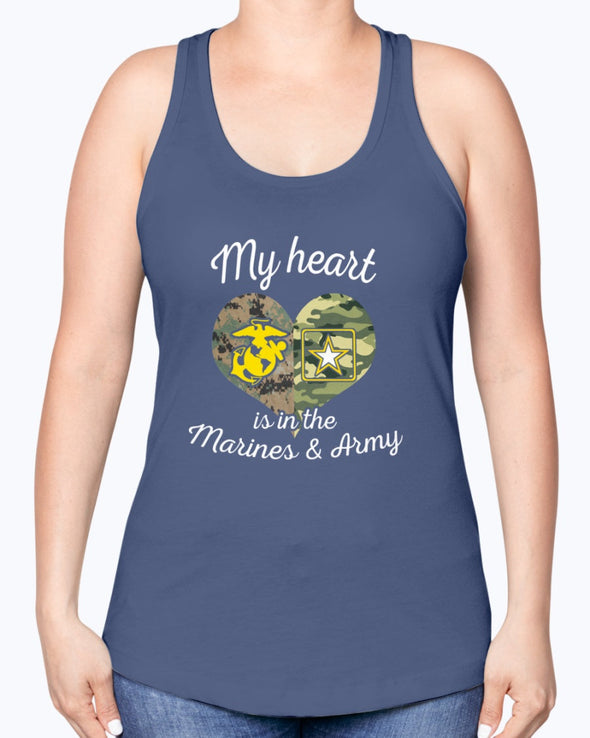Proud Marine Army Mom My Heart T-shirts - MotherProud