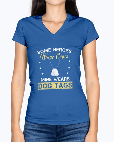 Proud Military Mom Heroes Wear Dog Tags T-shirts