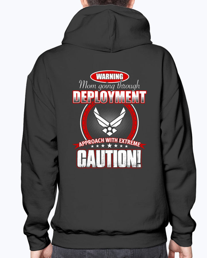 Proud Air Force Mom Approach with Caution T-shirts - MotherProud
