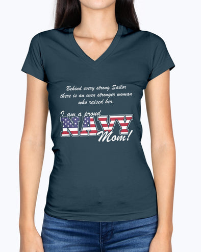 Proud Navy Mom Behind Daughter T-shirts - MotherProud