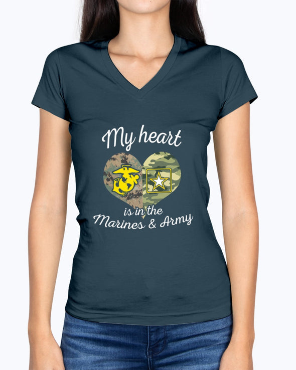 Proud Marine Army Mom My Heart T-shirts - MotherProud