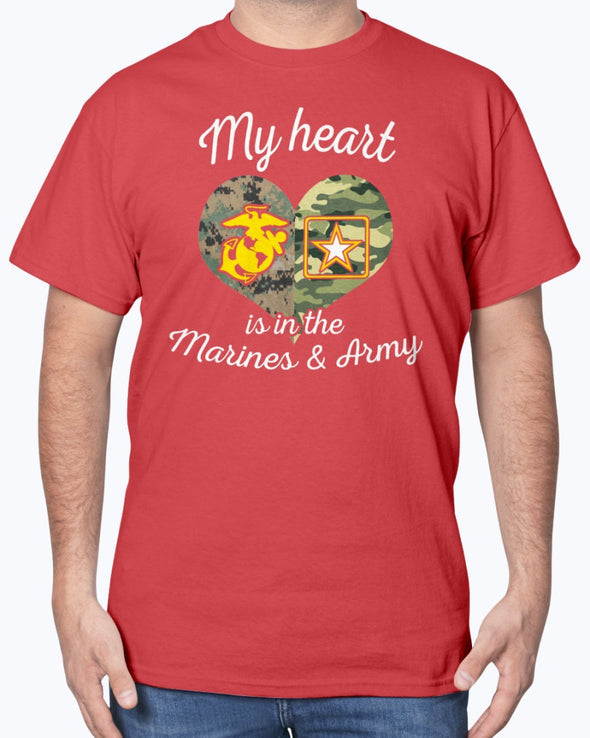 Proud Marine Army Mom My Heart T-shirts - MotherProud
