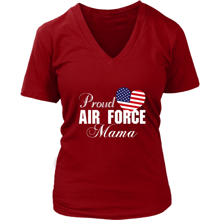 Gift for Grandma - Proud Air Force Mama Heart T-shirt - MotherProud