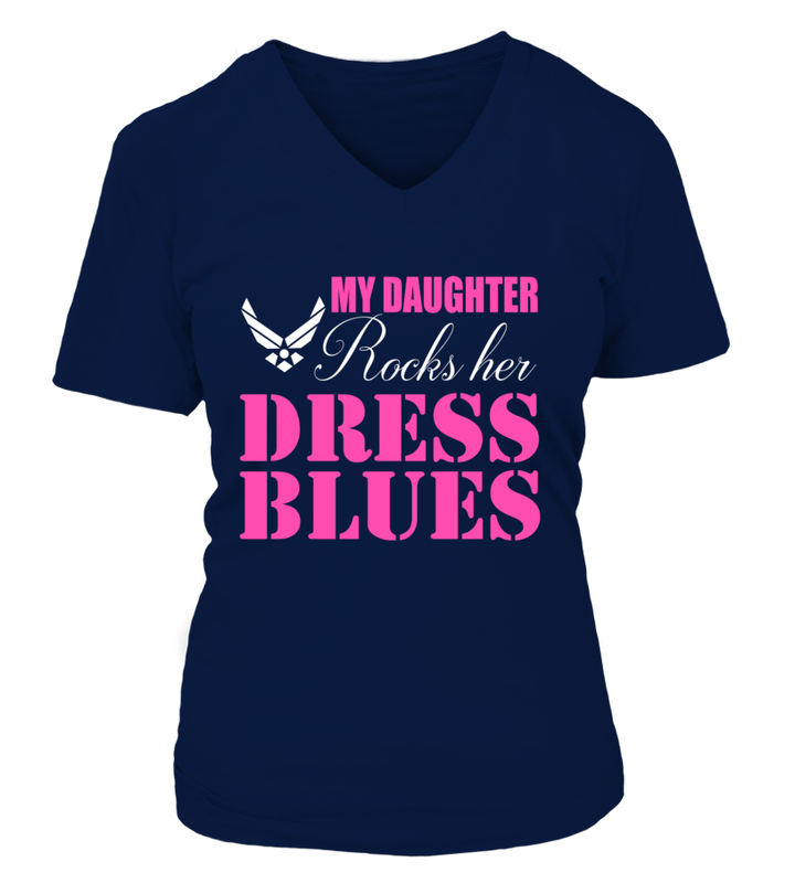 Air Force Mom Daughter Rocks Dress Blues T-shirts - MotherProud