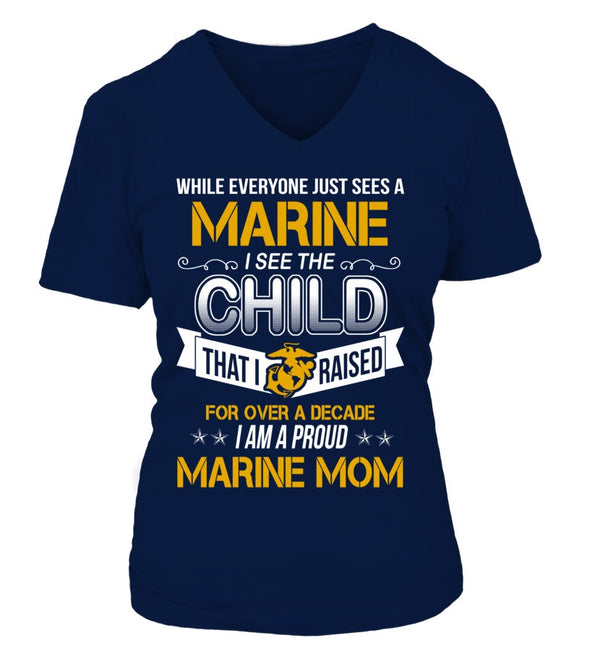Marine Mom Over A Decade T-shirts - MotherProud