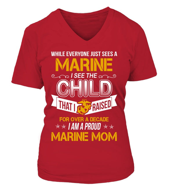 Marine Mom Over A Decade T-shirts - MotherProud