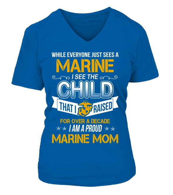 Marine Mom Over A Decade T-shirts - MotherProud