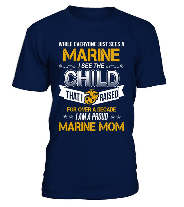 Marine Mom Over A Decade T-shirts - MotherProud