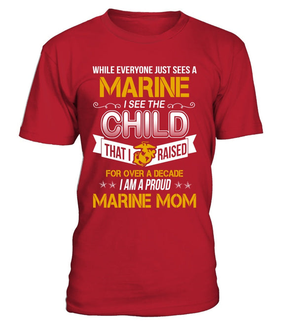 Marine Mom Over A Decade T-shirts - MotherProud