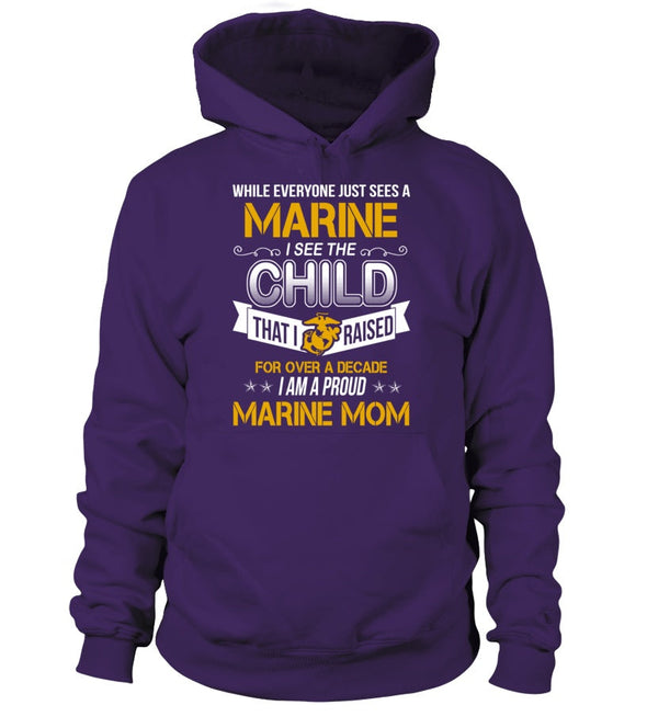 Marine Mom Over A Decade T-shirts - MotherProud
