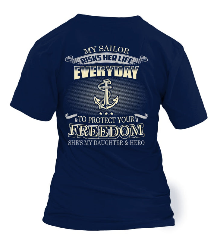 Navy Mom Daughter Protects Your Freedom T-shirts - MotherProud