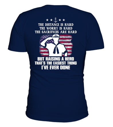 Navy Mom Easy Raising Hero 2-Sides T-shirts - MotherProud