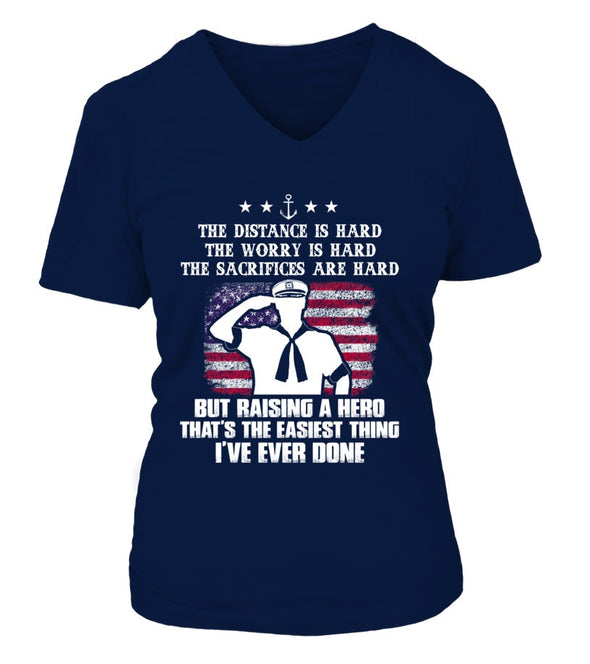 Navy Mom Easy Raising Hero Front T-shirts - MotherProud