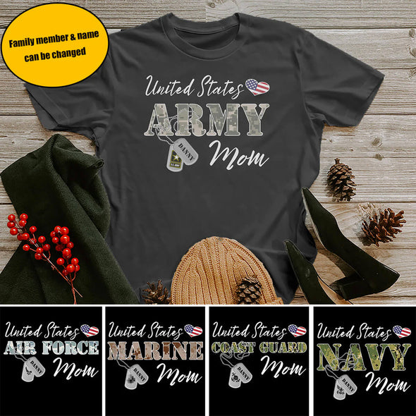 Personalized United States Military Mom T-shirts