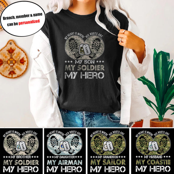Personalized Military Mom Family Where T-shirts