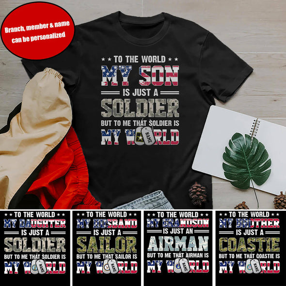 Personalized World Military Mom Family T-shirts