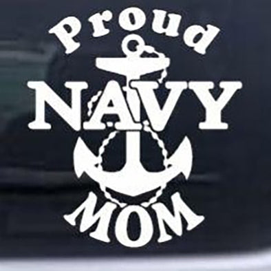 Proud Navy Mom Anchor Decal Sticker