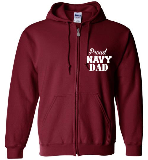 Gildan Proud Navy Dad Duty CR Zip Hoodie - MotherProud