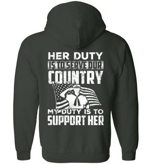Gildan Proud Navy Dad Duty CR Zip Hoodie - MotherProud