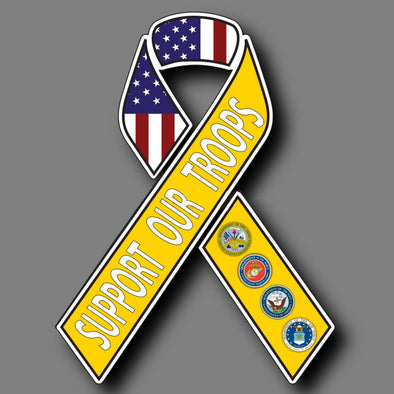 Support Our Troop Ribbon Military Decal