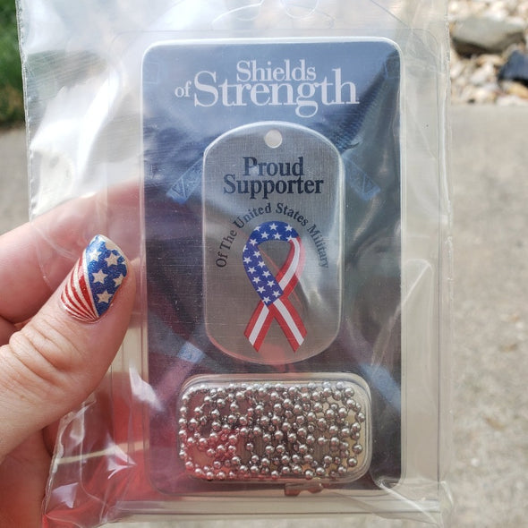 Proud Support of the US Military dog tag Necklace