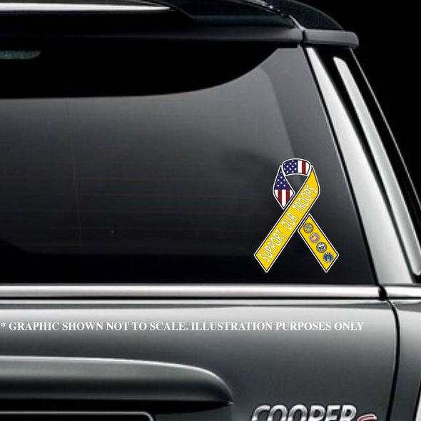 Support Our Troop Ribbon Military Decal