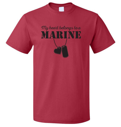 My Heart Belongs to a Marine Wife T-shirts