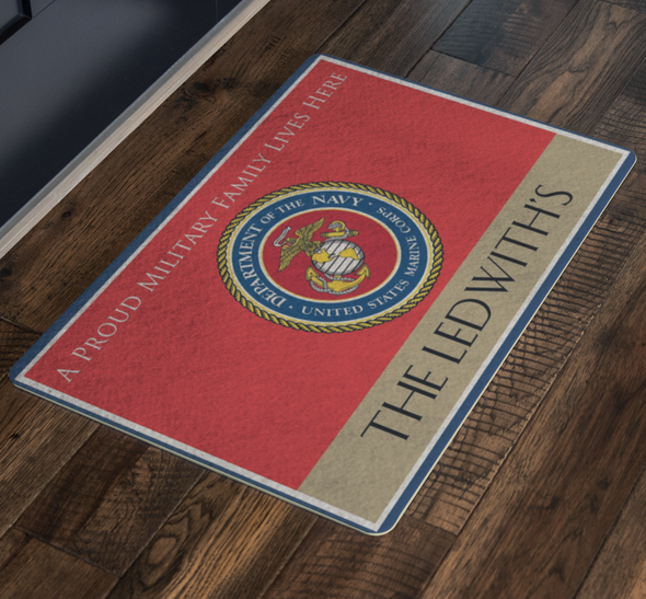 The Ledwith's Personalized Marines Doormat