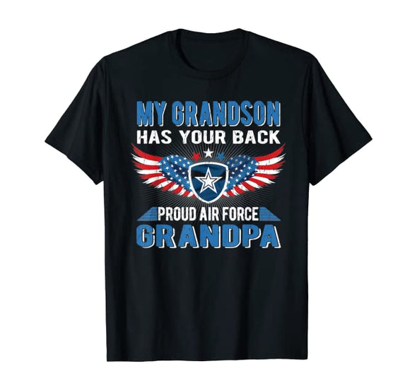 Grandson Has Your Back Air Force Grandpa T-shirts