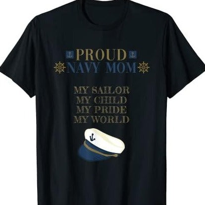 Family Proud Mom of Navy Love T-Shirt