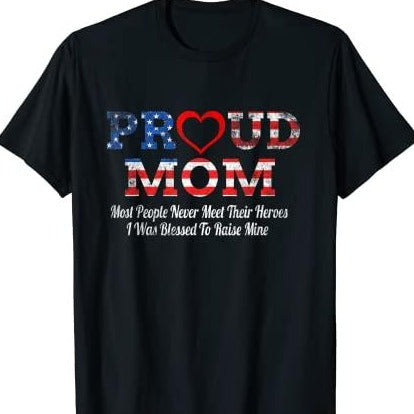 US American Line Heart Army Mom T-Shirt