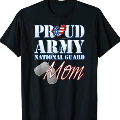 Proud Army National Guard Mom Heart T-Shirt