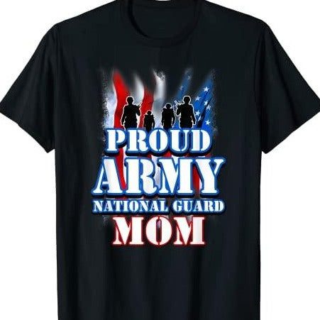 Proud Army National Guard Mom USA Flag