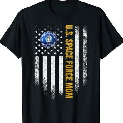 American Flag Proud US Space Force Mom T-Shirt