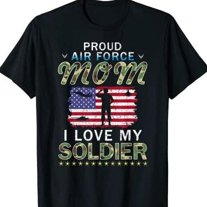 I Love My Soldier Hero-Proud Air Force Mom T-Shirt
