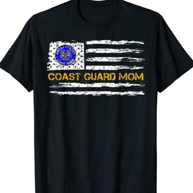 American Flag Proud US Coast Guard Mom T-Shirt