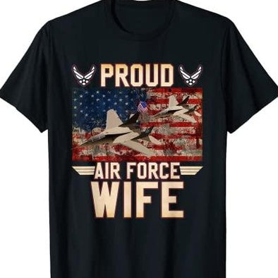 Proud Air Force Wife Flag T-Shirt