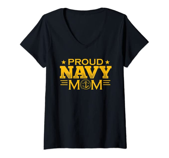 Proud Navy Mom V-Necks