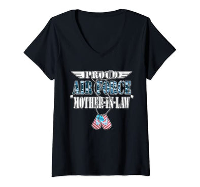 Proud Air Force Mother-In-Law V-Neck T-shirts