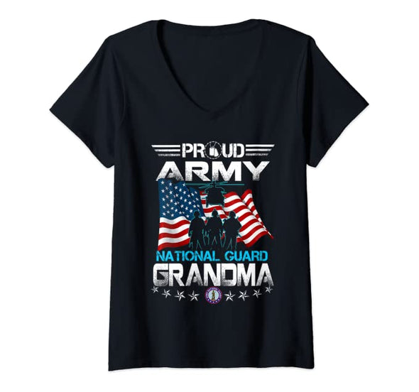 Proud Army National Guard Grandma V-Necks