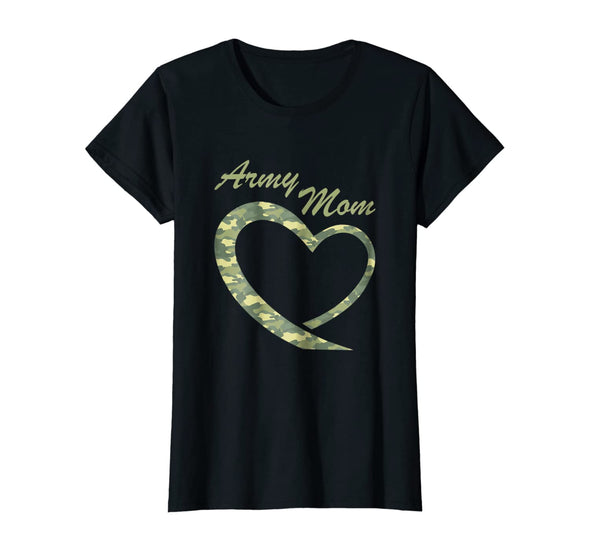 Proud Army Mom Camouflage Heart T-shirts
